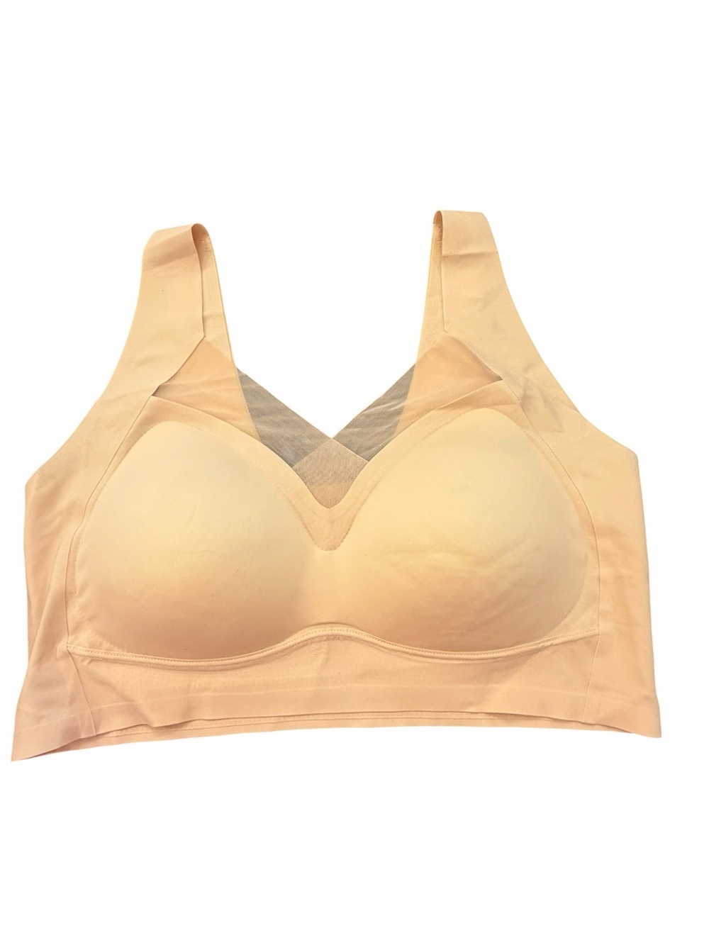 Werena V-Net Mesh Front Wireless Bra Comfort Bra 2XL NEW Beige Nude Pullover - Picture 7 of 9